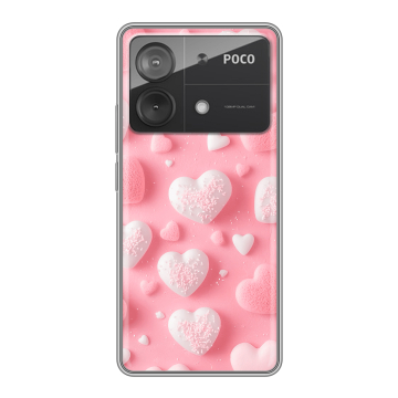 Силиконовый чехол на Xiaomi Poco X6 Neo с принтом Сердечки Силиконовый чехол на Xiaomi Poco X6 Neo с принтом Сердечки