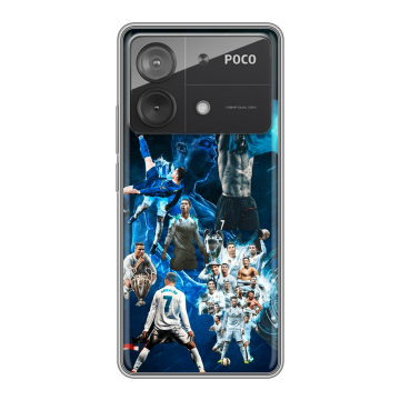Силиконовый чехол на Xiaomi Poco X6 Neo с принтом Реал Роналдо Силиконовый чехол на Xiaomi Poco X6 Neo с принтом Реал Роналдо