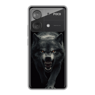 Силиконовый чехол на Xiaomi Poco X6 Neo с принтом Волк Силиконовый чехол на Xiaomi Poco X6 Neo с принтом Волк