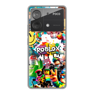 Силиконовый чехол на Xiaomi Poco X6 Neo с принтом Roblox Роблокс Силиконовый чехол на Xiaomi Poco X6 Neo с принтом Roblox Роблокс