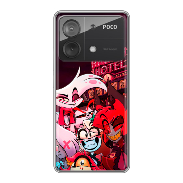 Силиконовый чехол на Xiaomi Poco X6 Neo с принтом Hazbin Hotel Отель Хазбин Силиконовый чехол на Xiaomi Poco X6 Neo с принтом Hazbin Hotel Отель Хазбин