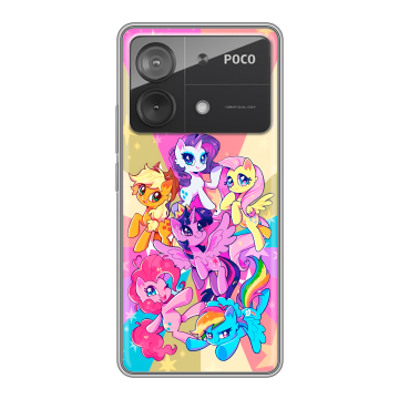 Силиконовый чехол на Xiaomi Poco X6 Neo с принтом My little pony Дружба чудо Силиконовый чехол на Xiaomi Poco X6 Neo с принтом My little pony Дружба чудо