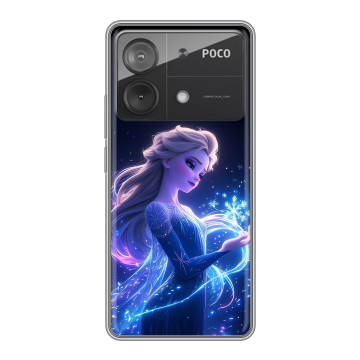 Силиконовый чехол на Xiaomi Poco X6 Neo с принтом Холодное сердце Frozen Силиконовый чехол на Xiaomi Poco X6 Neo с принтом Холодное сердце Frozen