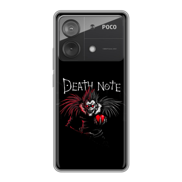 Силиконовый чехол на Xiaomi Poco X6 Neo с принтом Death note Тетрадь смерти Силиконовый чехол на Xiaomi Poco X6 Neo с принтом Death note Тетрадь смерти