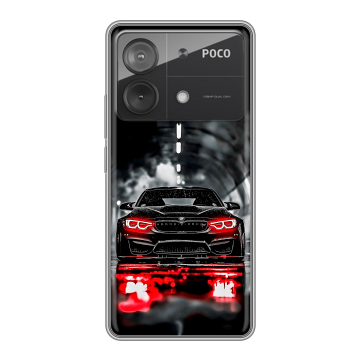 Силиконовый чехол на Xiaomi Poco X6 Neo с принтом BMW БМВ Силиконовый чехол на Xiaomi Poco X6 Neo с принтом BMW БМВ