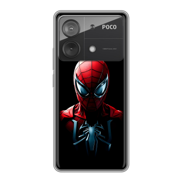 Силиконовый чехол на Xiaomi Poco X6 Neo с принтом Spiderman Человек паук