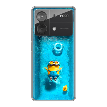Силиконовый чехол на Xiaomi Poco X6 Neo с принтом Миньоны Силиконовый чехол на Xiaomi Poco X6 Neo с принтом Миньоны