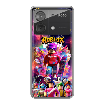 Силиконовый чехол на Xiaomi Poco X6 Neo с принтом Roblox Роблокс Силиконовый чехол на Xiaomi Poco X6 Neo с принтом Roblox Роблокс