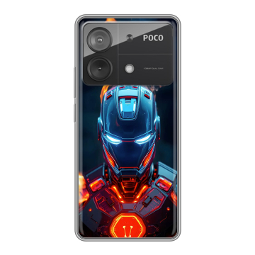 Силиконовый чехол на Xiaomi Poco X6 Neo с принтом IronMan Железный человек Силиконовый чехол на Xiaomi Poco X6 Neo с принтом IronMan Железный человек