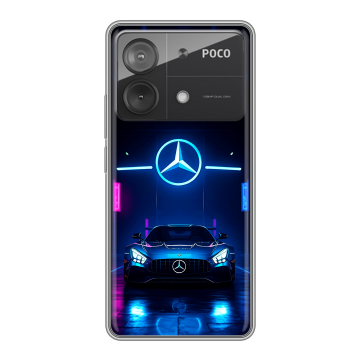 Силиконовый чехол на Xiaomi Poco X6 Neo с принтом Mercedes Мерседес Силиконовый чехол на Xiaomi Poco X6 Neo с принтом Mercedes Мерседес
