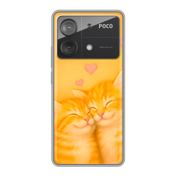 Силиконовый чехол на Xiaomi Poco X6 Neo с принтом Милые котята Силиконовый чехол на Xiaomi Poco X6 Neo с принтом Милые котята