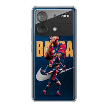 Силиконовый чехол на Xiaomi Poco X6 Neo с принтом Барселона Barca Yamal Силиконовый чехол на Xiaomi Poco X6 Neo с принтом Барселона Barca Yamal