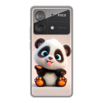 Силиконовый чехол на Xiaomi Poco X6 Neo с принтом милая панда Силиконовый чехол на Xiaomi Poco X6 Neo с принтом милая панда