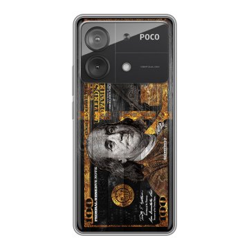 Силиконовый чехол на Xiaomi Poco X6 Neo с принтом Доллар деньги Силиконовый чехол на Xiaomi Poco X6 Neo с принтом Доллар деньги