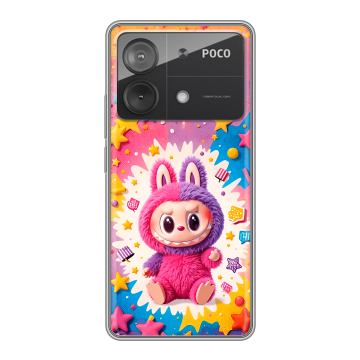 Силиконовый чехол на Xiaomi Poco X6 Neo с принтом Labubu Лабубу Силиконовый чехол на Xiaomi Poco X6 Neo с принтом Labubu Лабубу