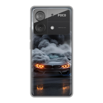 Силиконовый чехол на Xiaomi Poco X6 Neo с принтом BMW БМВ Силиконовый чехол на Xiaomi Poco X6 Neo с принтом BMW БМВ