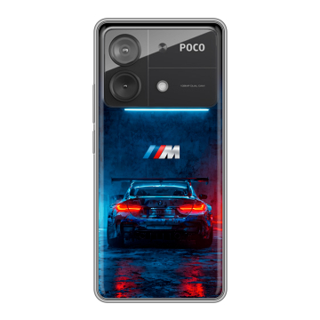 Силиконовый чехол на Xiaomi Poco X6 Neo с принтом BMW БМВ Силиконовый чехол на Xiaomi Poco X6 Neo с принтом BMW БМВ