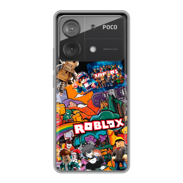 Силиконовый чехол на Xiaomi Poco X6 Neo с принтом Roblox Роблокс Силиконовый чехол на Xiaomi Poco X6 Neo с принтом Roblox Роблокс