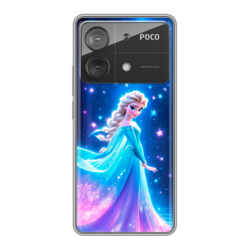 Силиконовый чехол на Xiaomi Poco X6 Neo с принтом Холодное сердце Frozen Силиконовый чехол на Xiaomi Poco X6 Neo с принтом Холодное сердце Frozen
