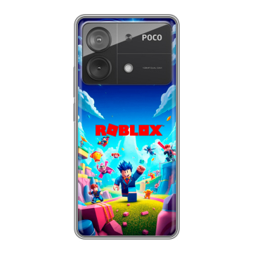 Силиконовый чехол на Xiaomi Poco X6 Neo с принтом Roblox Роблокс Силиконовый чехол на Xiaomi Poco X6 Neo с принтом Roblox Роблокс