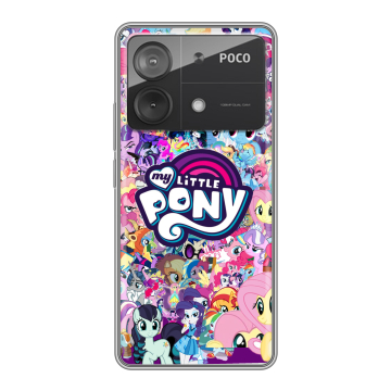 Силиконовый чехол на Xiaomi Poco X6 Neo с принтом My little pony Дружба чудо Силиконовый чехол на Xiaomi Poco X6 Neo с принтом My little pony Дружба чудо