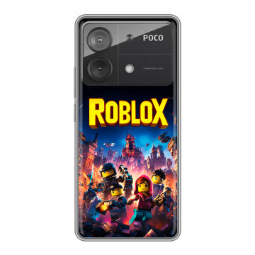 Силиконовый чехол на Xiaomi Poco X6 Neo с принтом Roblox Роблокс Силиконовый чехол на Xiaomi Poco X6 Neo с принтом Roblox Роблокс