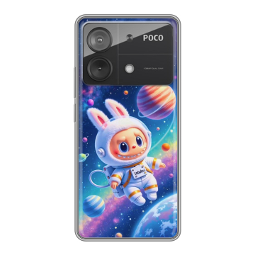 Силиконовый чехол на Xiaomi Poco X6 Neo с принтом Labubu Лабубу Силиконовый чехол на Xiaomi Poco X6 Neo с принтом Labubu Лабубу