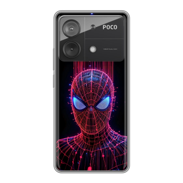 Силиконовый чехол на Xiaomi Poco X6 Neo с принтом Spiderman Человек паук Силиконовый чехол на Xiaomi Poco X6 Neo с принтом Spiderman Человек паук
