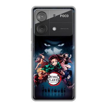 Силиконовый чехол на Xiaomi Poco X6 Neo с принтом Demon Slayer Клинок рассекающий демонов Силиконовый чехол на Xiaomi Poco X6 Neo с принтом Demon Slayer Клинок рассекающий демонов