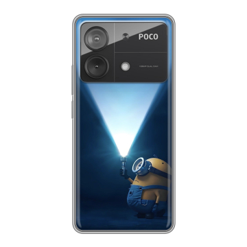 Силиконовый чехол на Xiaomi Poco X6 Neo с принтом Миньоны Силиконовый чехол на Xiaomi Poco X6 Neo с принтом Миньоны