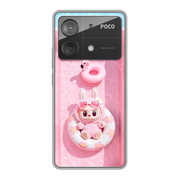 Силиконовый чехол на Xiaomi Poco X6 Neo с принтом Labubu Лабубу Силиконовый чехол на Xiaomi Poco X6 Neo с принтом Labubu Лабубу
