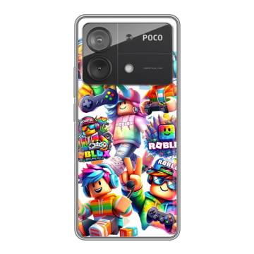 Силиконовый чехол на Xiaomi Poco X6 Neo с принтом Roblox Роблокс Силиконовый чехол на Xiaomi Poco X6 Neo с принтом Roblox Роблокс