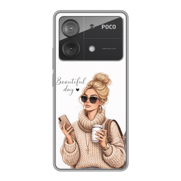 Силиконовый чехол на Xiaomi Poco X6 Neo с принтом женский Силиконовый чехол на Xiaomi Poco X6 Neo с принтом женский
