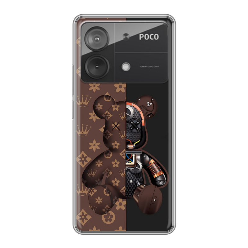 Силиконовый чехол на Xiaomi Poco X6 Neo с принтом Луи робот Силиконовый чехол на Xiaomi Poco X6 Neo с принтом Луи робот