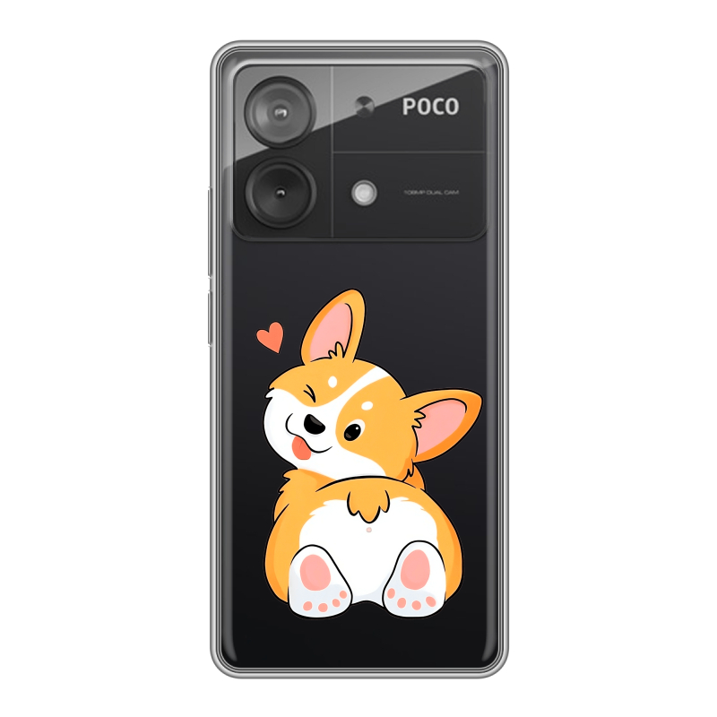 Силиконовый чехол на Xiaomi Poco X6 Neo с принтом Корги Силиконовый чехол на Xiaomi Poco X6 Neo с принтом Корги