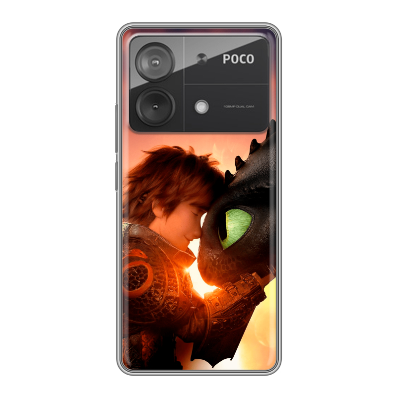 Силиконовый чехол на Xiaomi Poco X6 Neo с принтом Как приручить дракона Силиконовый чехол на Xiaomi Poco X6 Neo с принтом Как приручить дракона