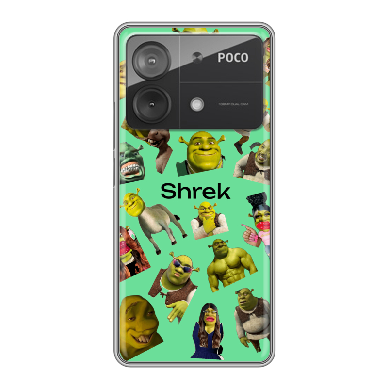 Силиконовый чехол на Xiaomi Poco X6 Neo с принтом Шрек Shrek Силиконовый чехол на Xiaomi Poco X6 Neo с принтом Шрек Shrek