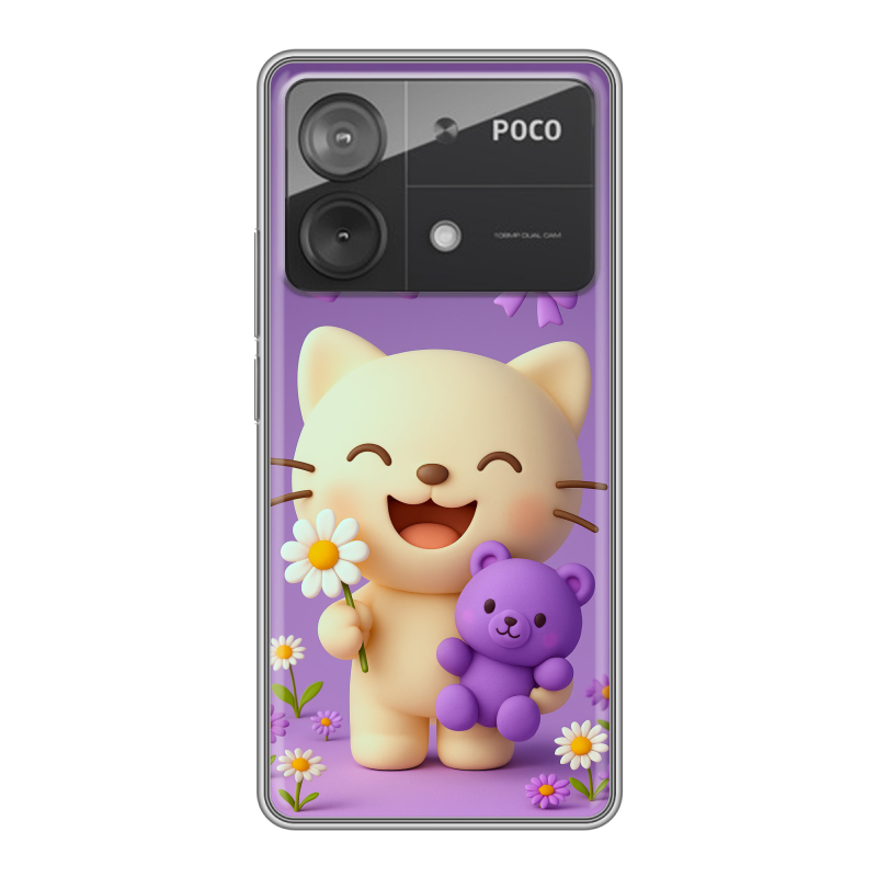 Силиконовый чехол на Xiaomi Poco X6 Neo с принтом для девочек Силиконовый чехол на Xiaomi Poco X6 Neo с принтом для девочек