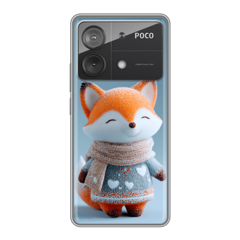 Силиконовый чехол на Xiaomi Poco X6 Neo с принтом Лиса Силиконовый чехол на Xiaomi Poco X6 Neo с принтом Лиса