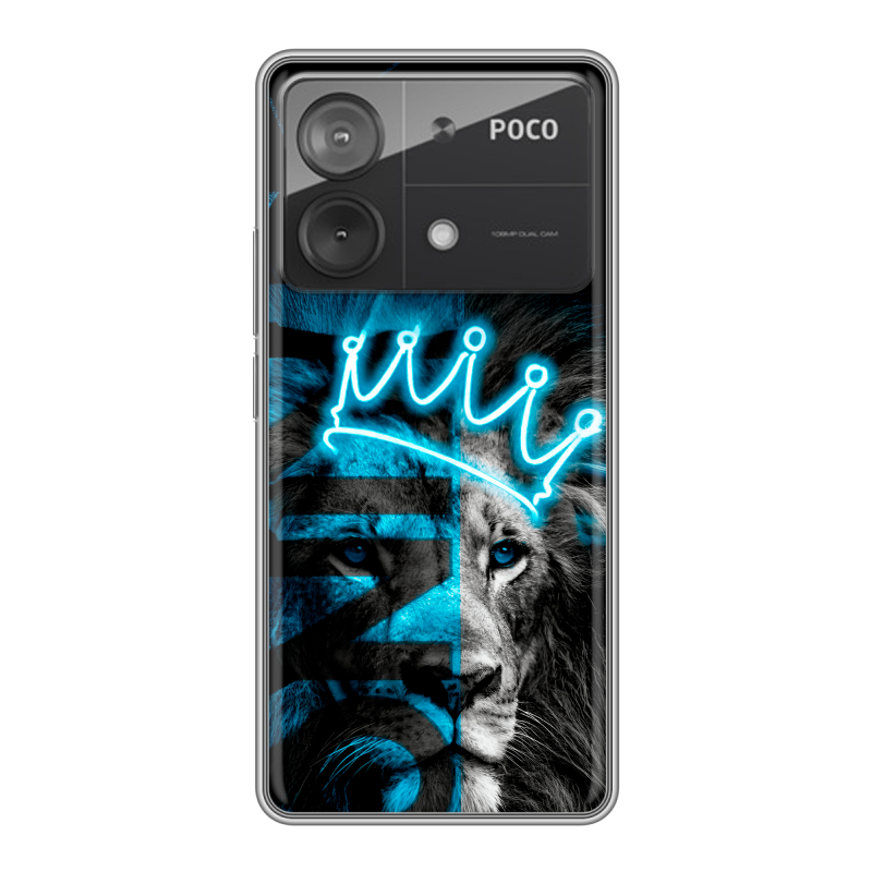 Силиконовый чехол на Xiaomi Poco X6 Neo с принтом Король лев Силиконовый чехол на Xiaomi Poco X6 Neo с принтом Король лев