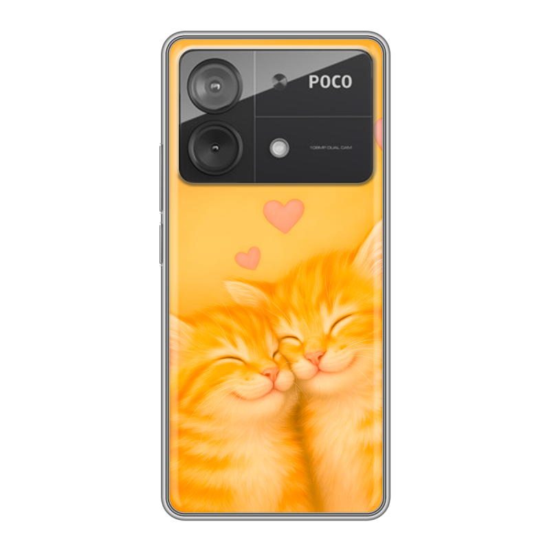 Силиконовый чехол на Xiaomi Poco X6 Neo с принтом Милые котята Силиконовый чехол на Xiaomi Poco X6 Neo с принтом Милые котята