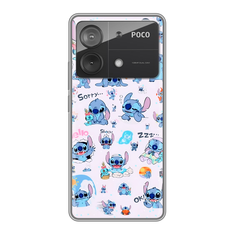 Силиконовый чехол на Xiaomi Poco X6 Neo с принтом Лило и Стич Силиконовый чехол на Xiaomi Poco X6 Neo с принтом Лило и Стич