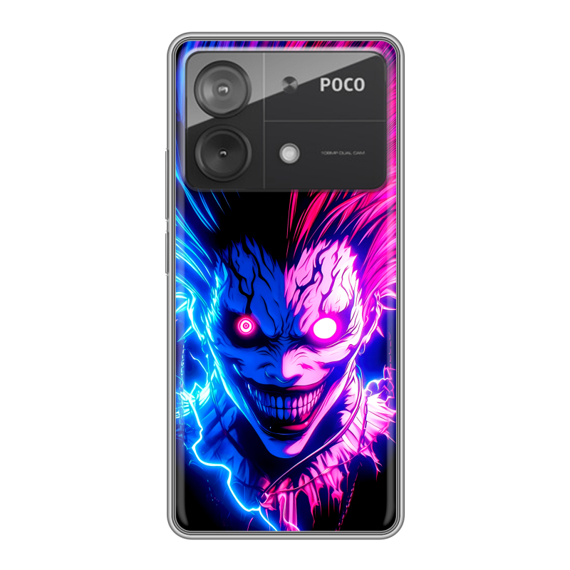 Силиконовый чехол на Xiaomi Poco X6 Neo с принтом Death note Тетрадь смерти Силиконовый чехол на Xiaomi Poco X6 Neo с принтом Death note Тетрадь смерти