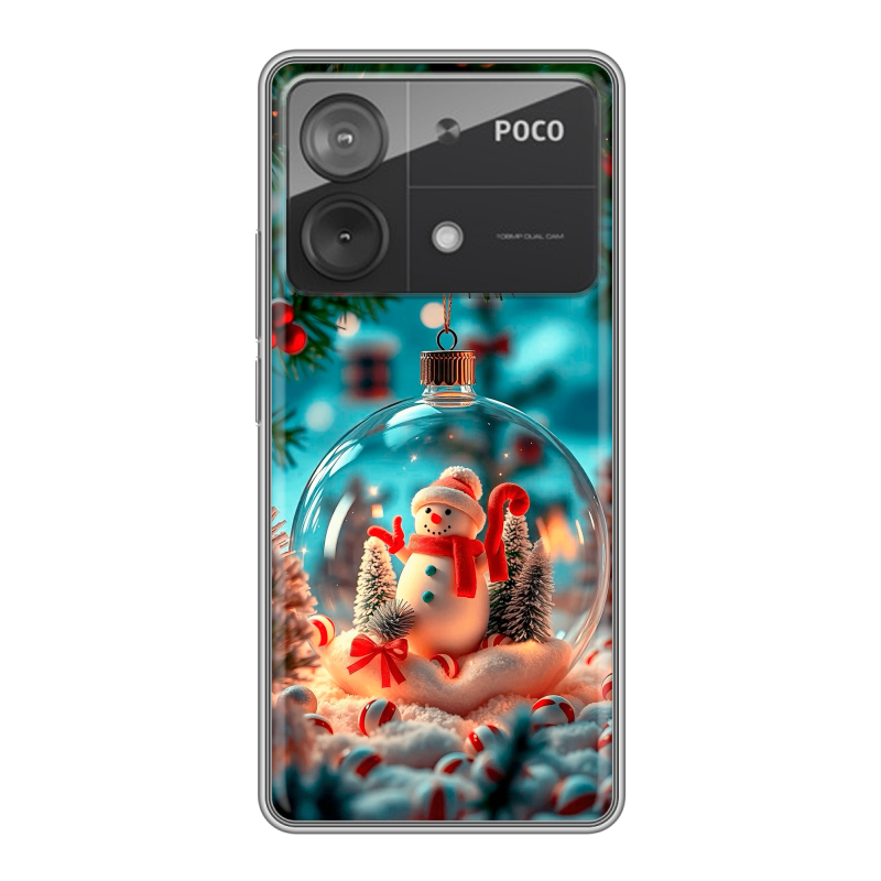 Силиконовый чехол на Xiaomi Poco X6 Neo с принтом Новый год Силиконовый чехол на Xiaomi Poco X6 Neo с принтом Новый год