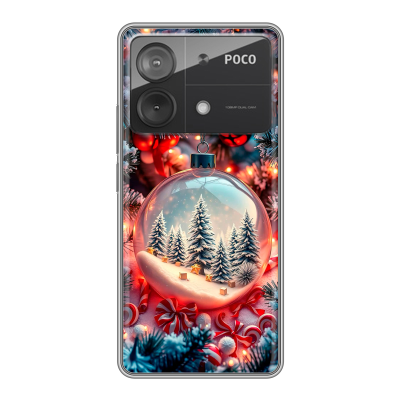 Силиконовый чехол на Xiaomi Poco X6 Neo с принтом Новый год Силиконовый чехол на Xiaomi Poco X6 Neo с принтом Новый год