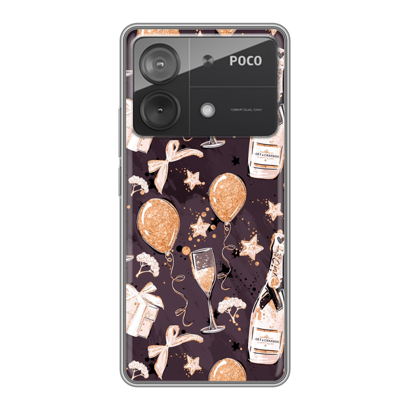 Силиконовый чехол на Xiaomi Poco X6 Neo с принтом Новый год Силиконовый чехол на Xiaomi Poco X6 Neo с принтом Новый год