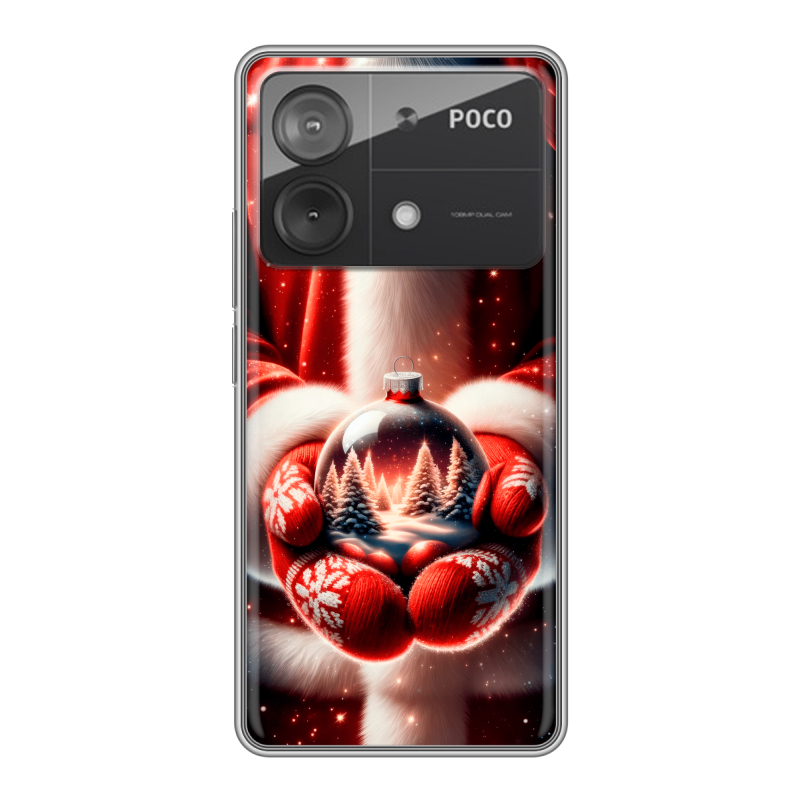 Силиконовый чехол на Xiaomi Poco X6 Neo с принтом Новый год Силиконовый чехол на Xiaomi Poco X6 Neo с принтом Новый год