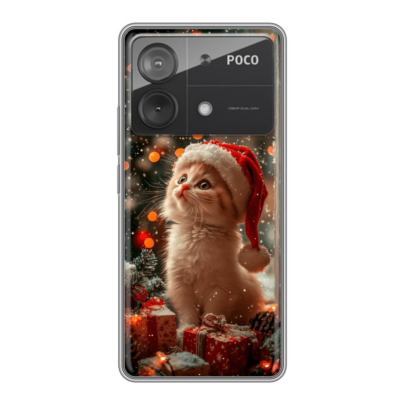 Силиконовый чехол на Xiaomi Poco X6 Neo с принтом Новый год Силиконовый чехол на Xiaomi Poco X6 Neo с принтом Новый год