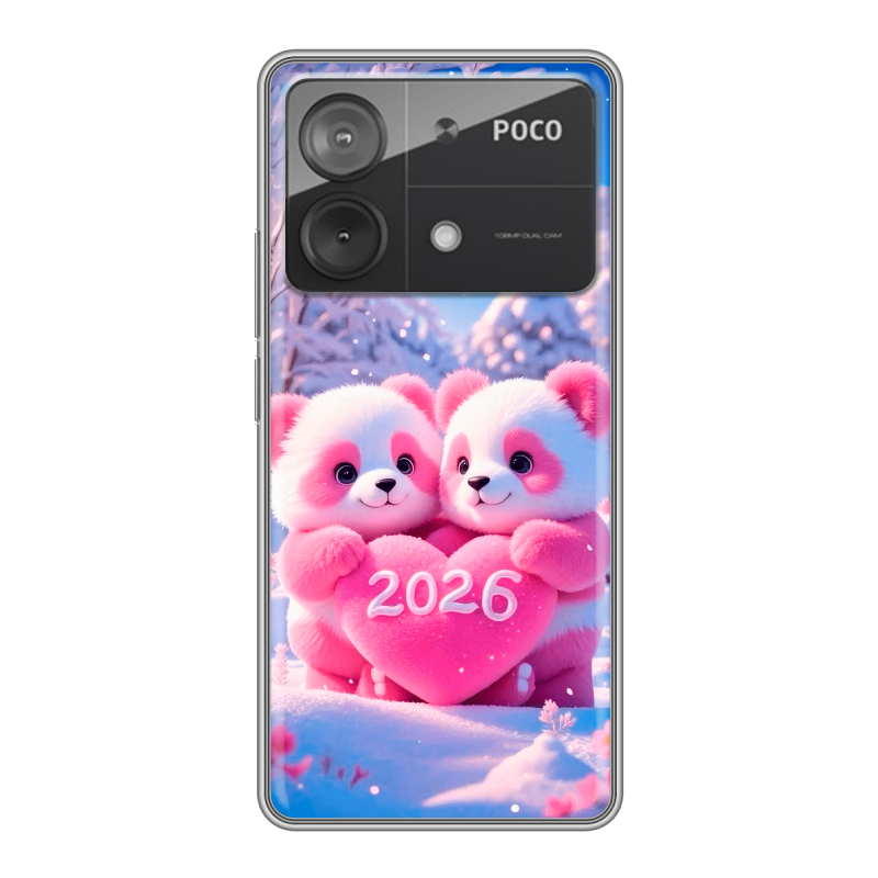 Силиконовый чехол на Xiaomi Poco X6 Neo с принтом Новый год Силиконовый чехол на Xiaomi Poco X6 Neo с принтом Новый год