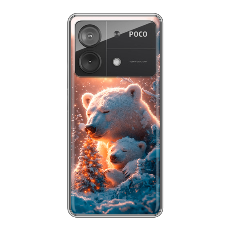 Силиконовый чехол на Xiaomi Poco X6 Neo с принтом Новый год Силиконовый чехол на Xiaomi Poco X6 Neo с принтом Новый год
